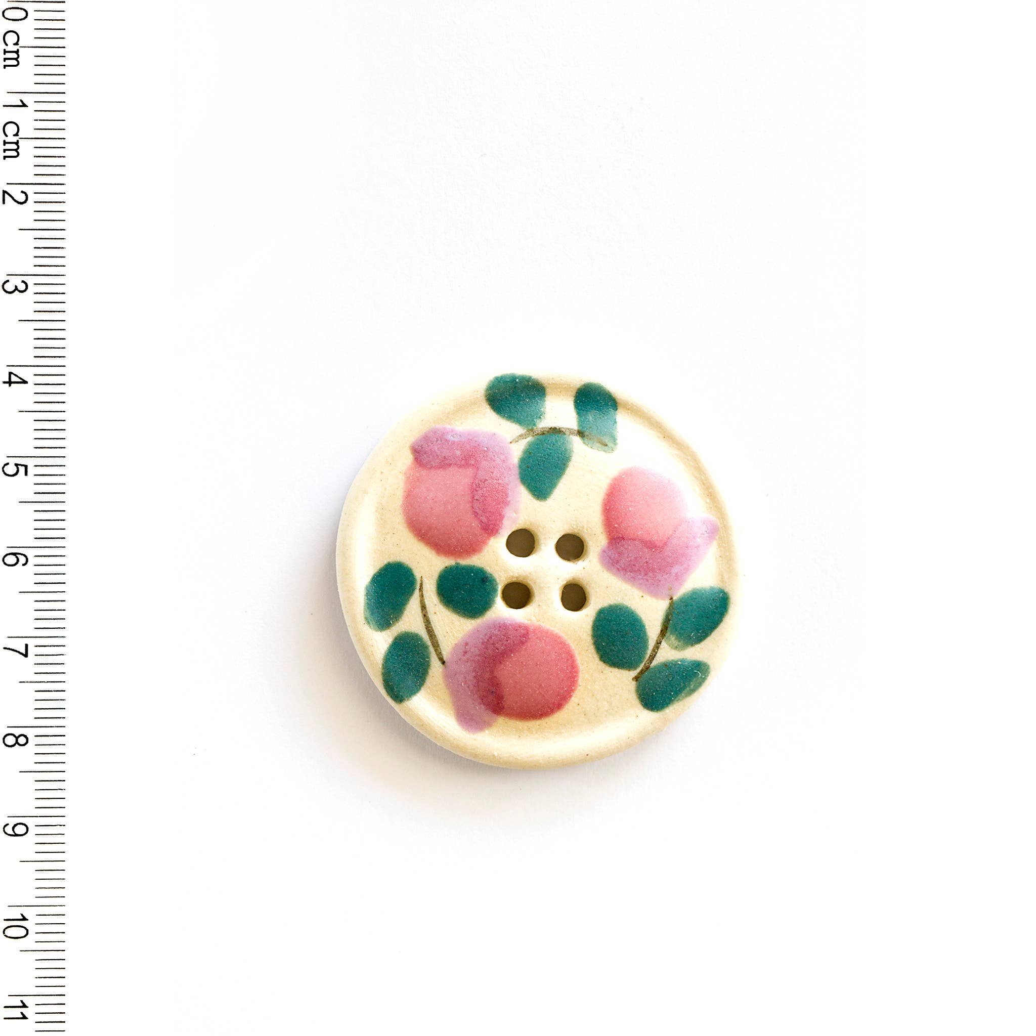 Handmade X-Large Pink Floral Button