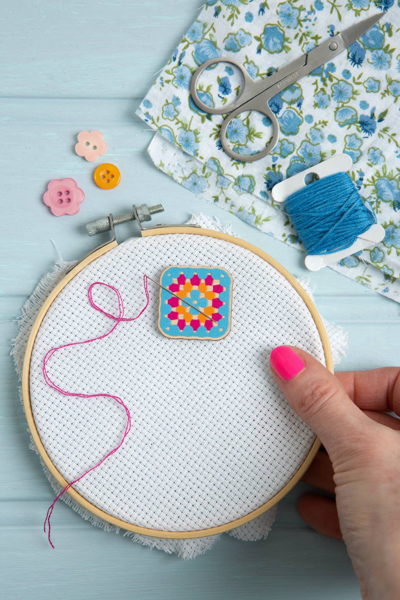 Hawthorn Handmade Granny Square Crochet Magnetic Needle Minder | Gift for Crafters
