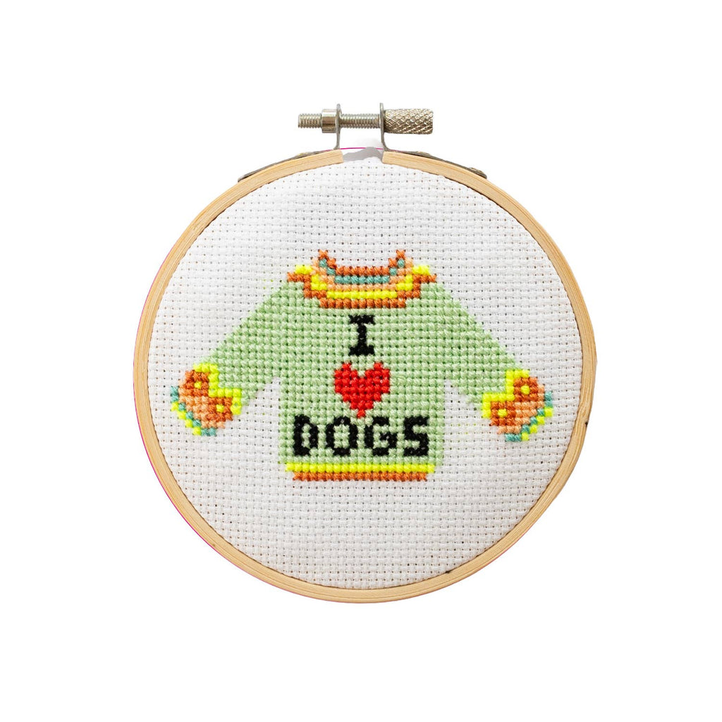 Cotton Clara I Love Dogs Jumper Cross Stitch Kit