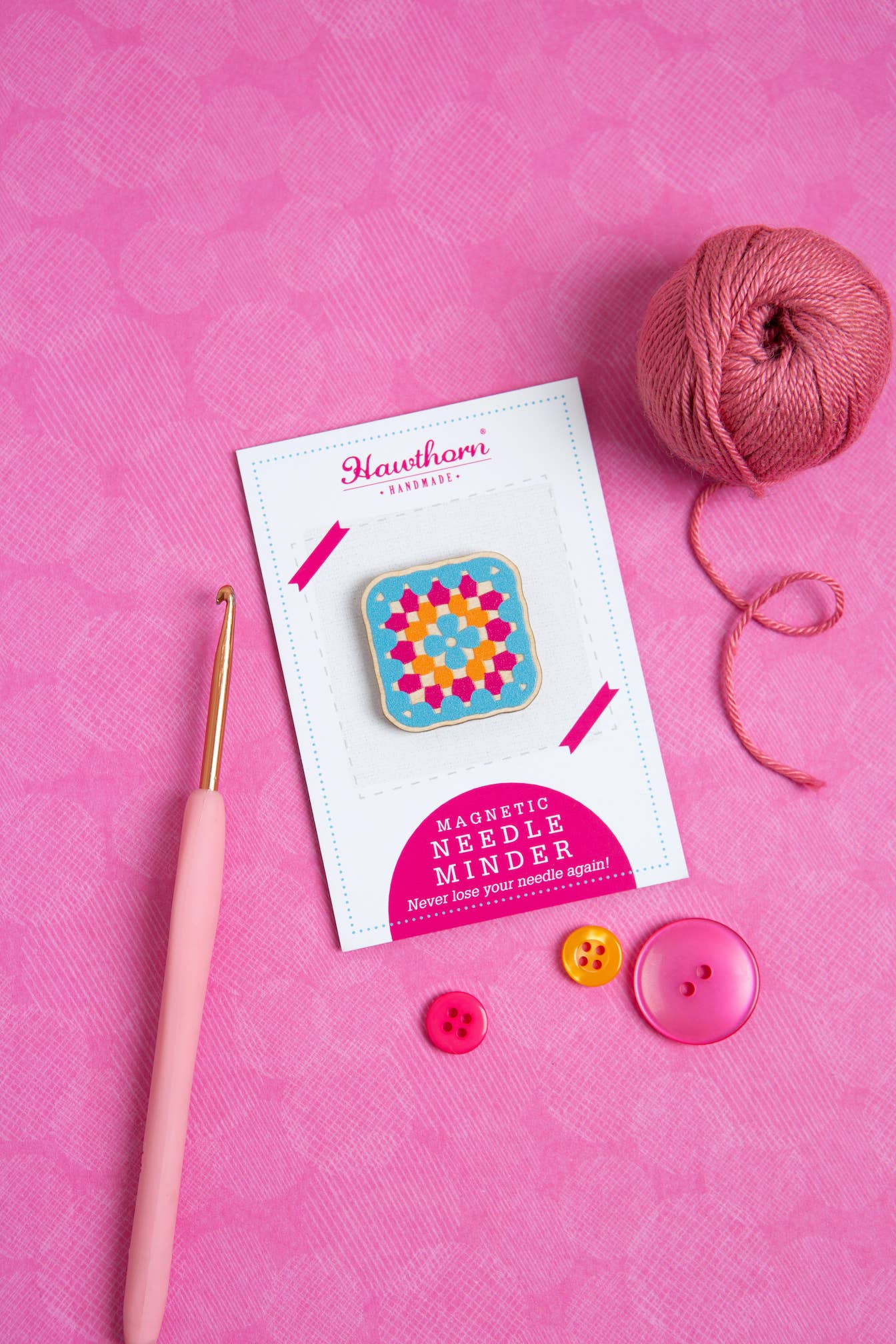 Hawthorn Handmade Granny Square Crochet Magnetic Needle Minder | Gift for Crafters