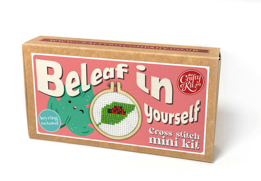 The Crafty Kit Company 'Beleaf in Yourself' Mini Matchbox Cross Stitch Kit