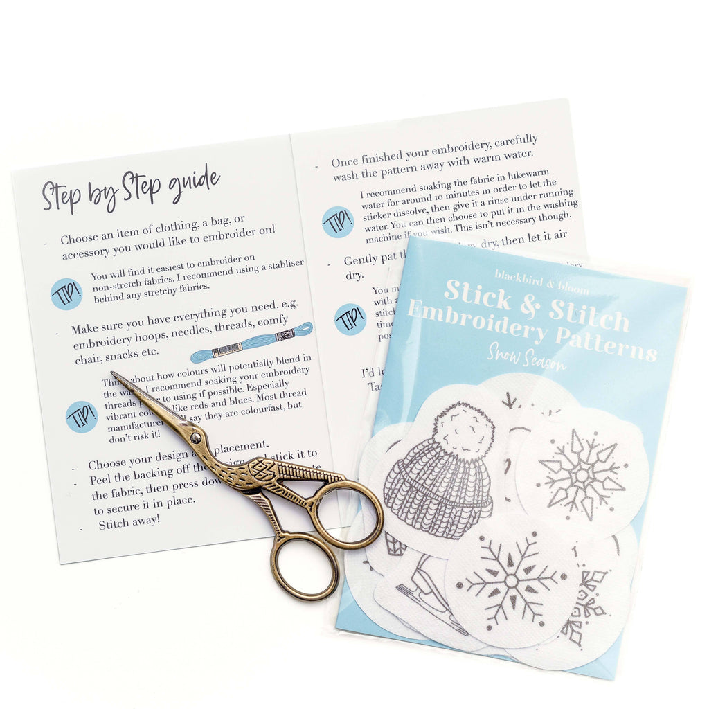 Blackbird & Bloom - Snow Season Stick & Stitch Embroidery Patterns