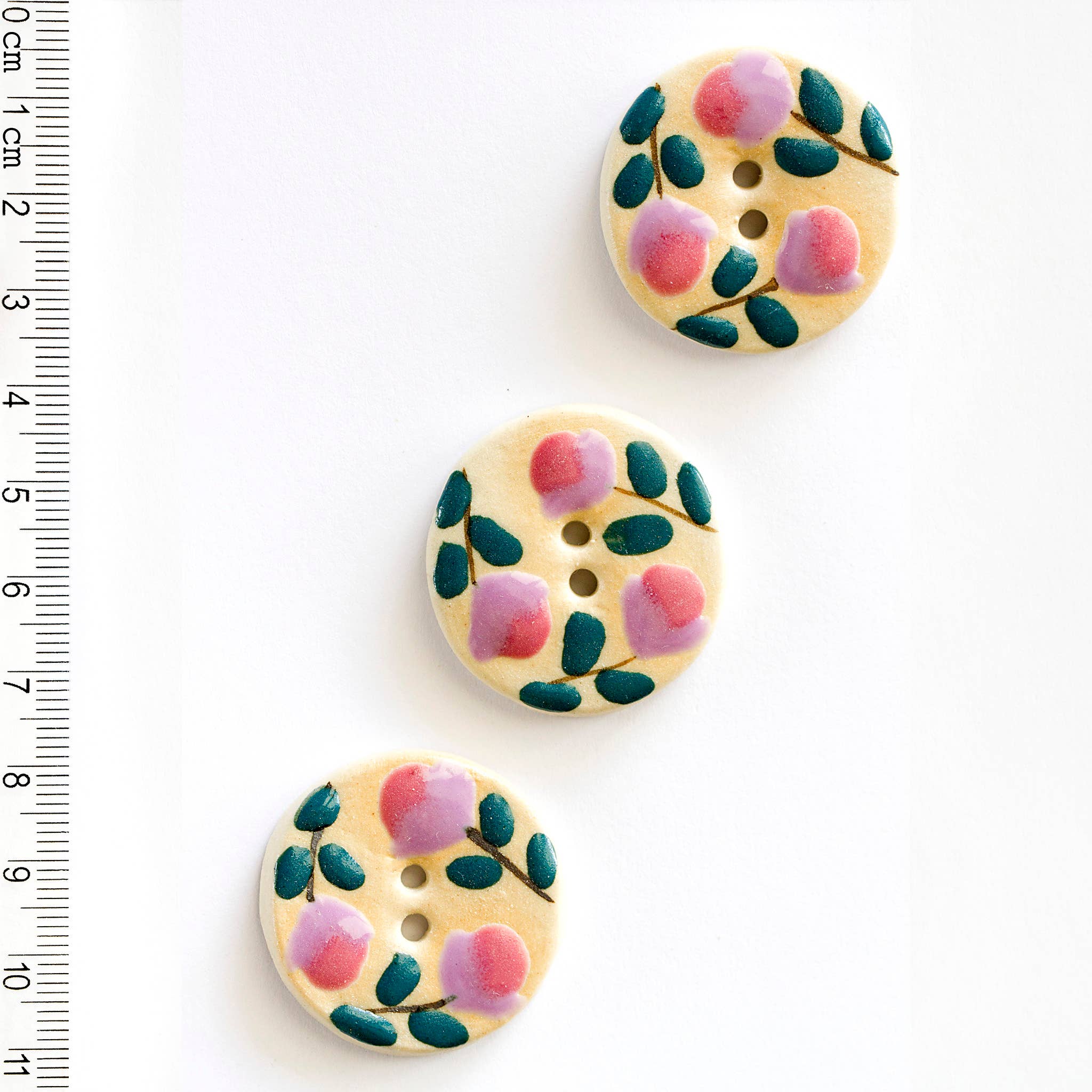 Handmade Pink Floral Buttons