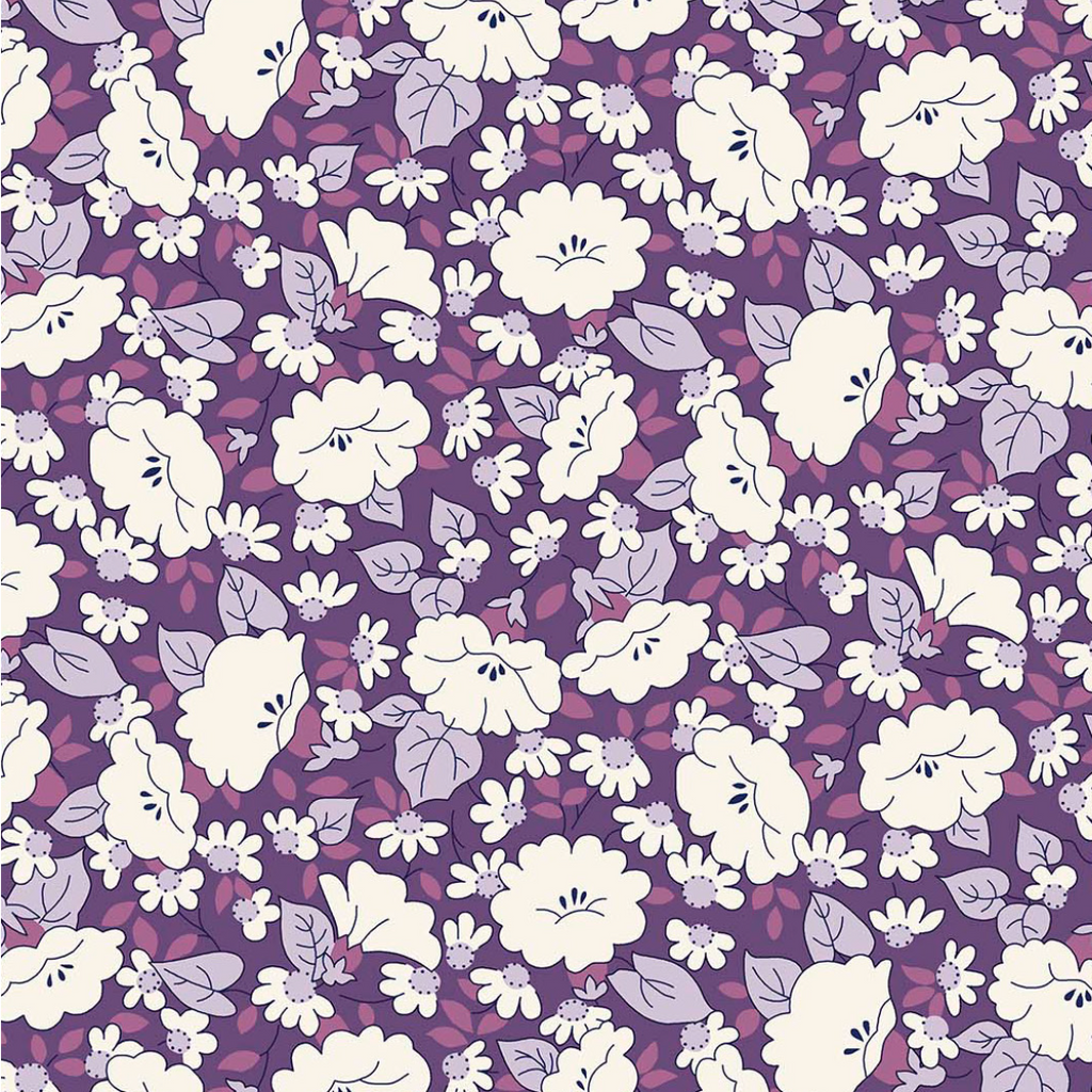 Liberty Lasenby Tudor Celebration - Mayflower Meadow Purple (Quilting Cotton)