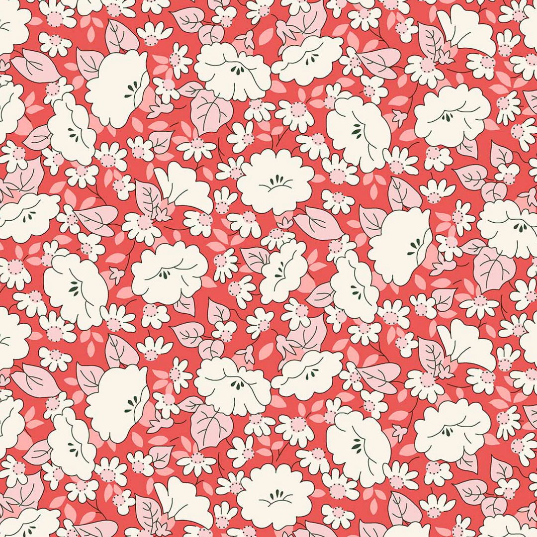 Liberty Lasenby Tudor Celebration - Mayflower Meadow Red (Quilting Cotton)