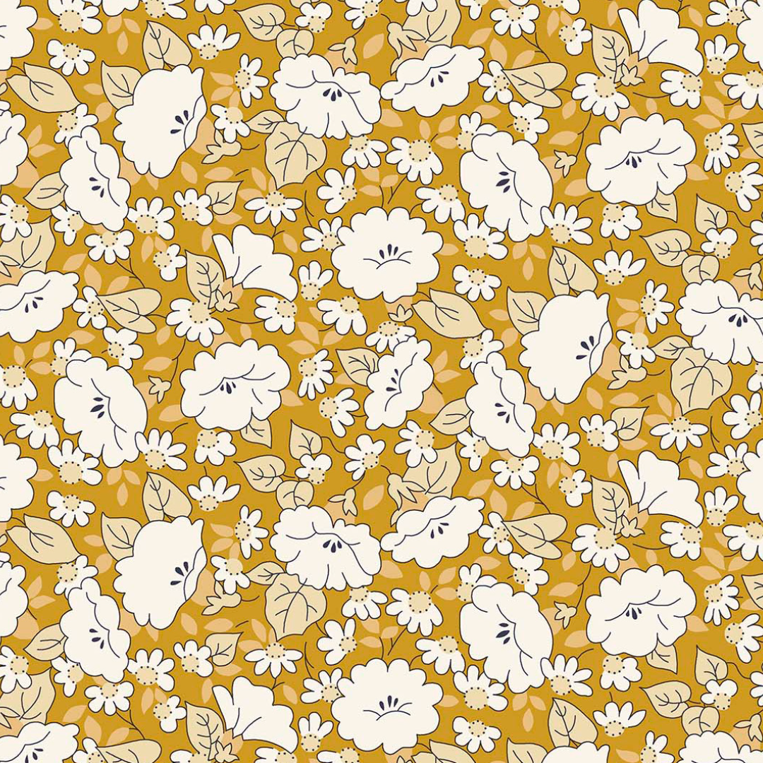 Liberty Lasenby Tudor Celebration - Mayflower Meadow Yellow (Quilting Cotton)