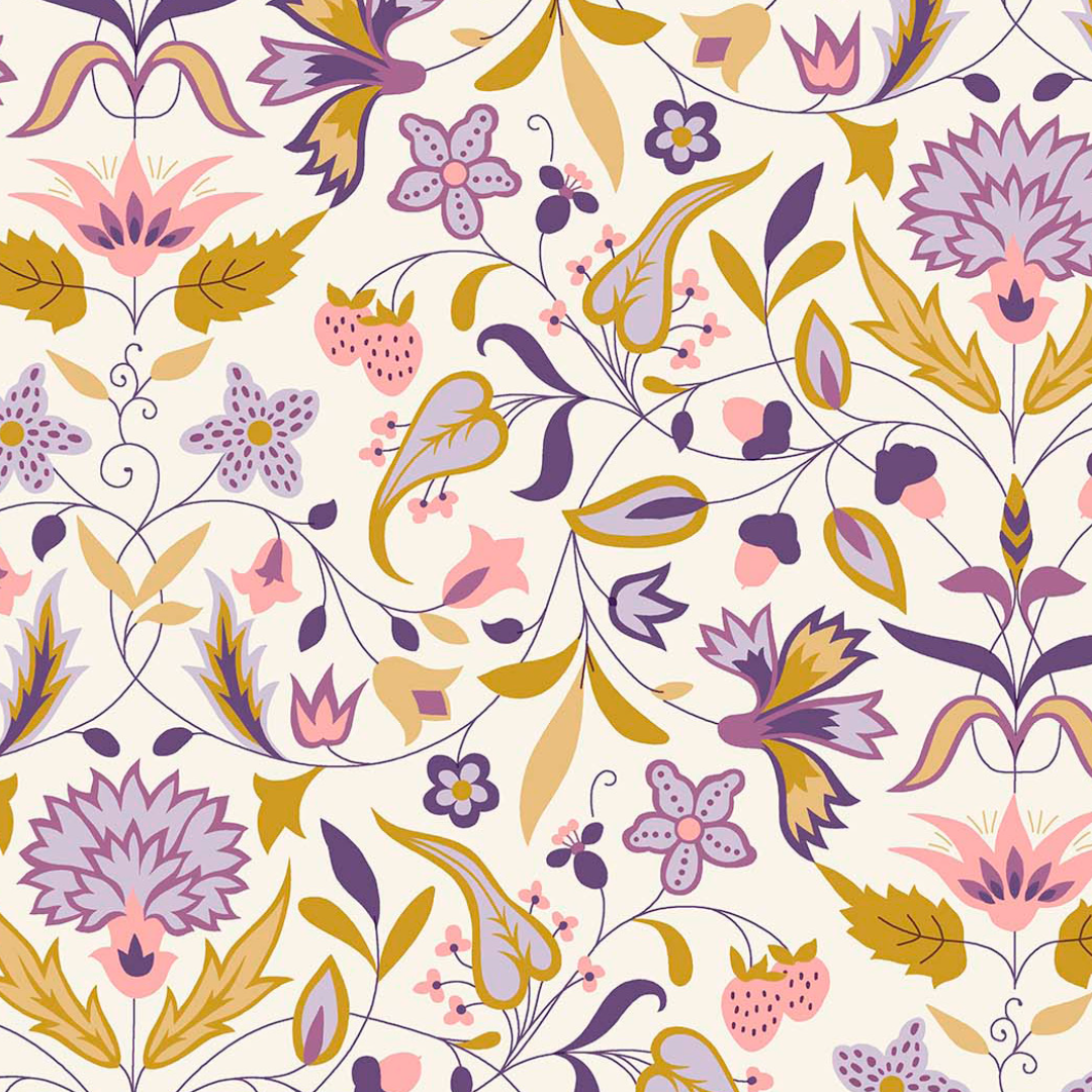 Liberty Lasenby Tudor Celebration - Quilt Nouveau Yellow (Quilting Cotton)