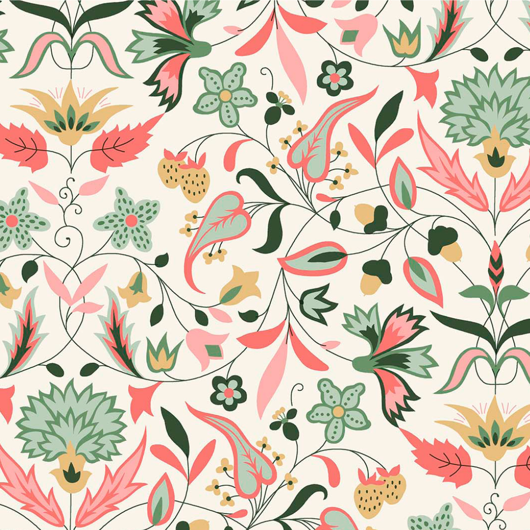 Liberty Lasenby Tudor Celebration - Quilt Nouveau Coral (Quilting Cotton)