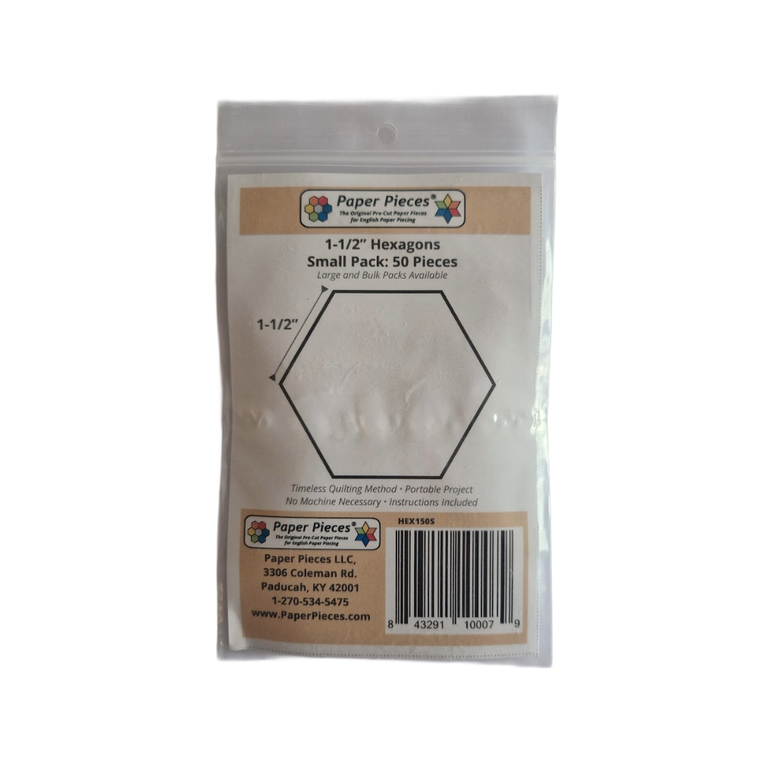 Paper Templates for English Paper Piecing - 1.5in Hexagons (Pack of 50)