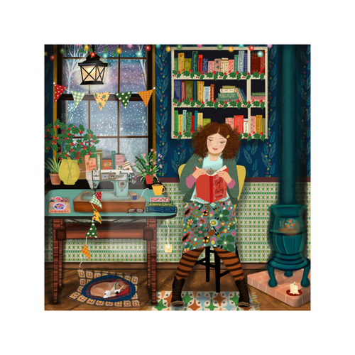 1000 Piece Square Puzzle - Sewing and Reading