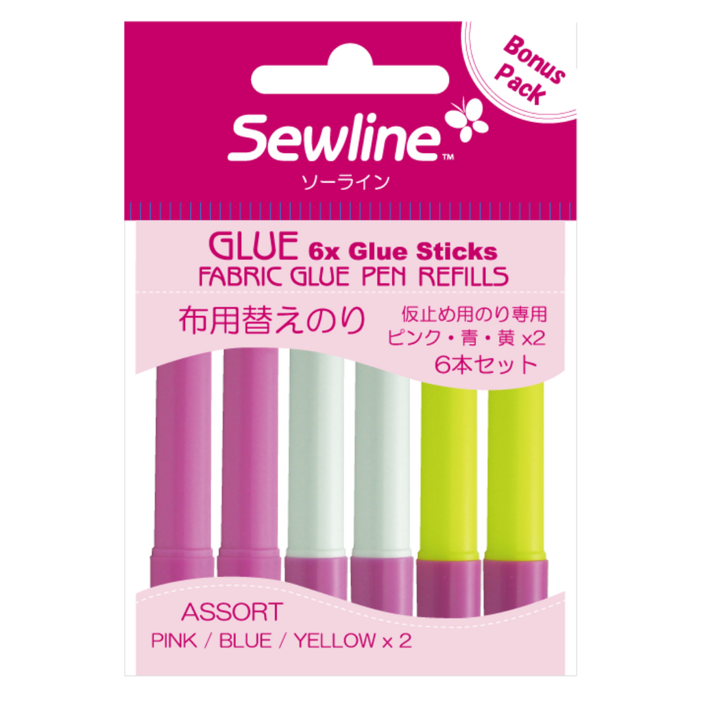Sewline Glue Stick Multi Refill - Mixed Colours (Water-Soluble)
